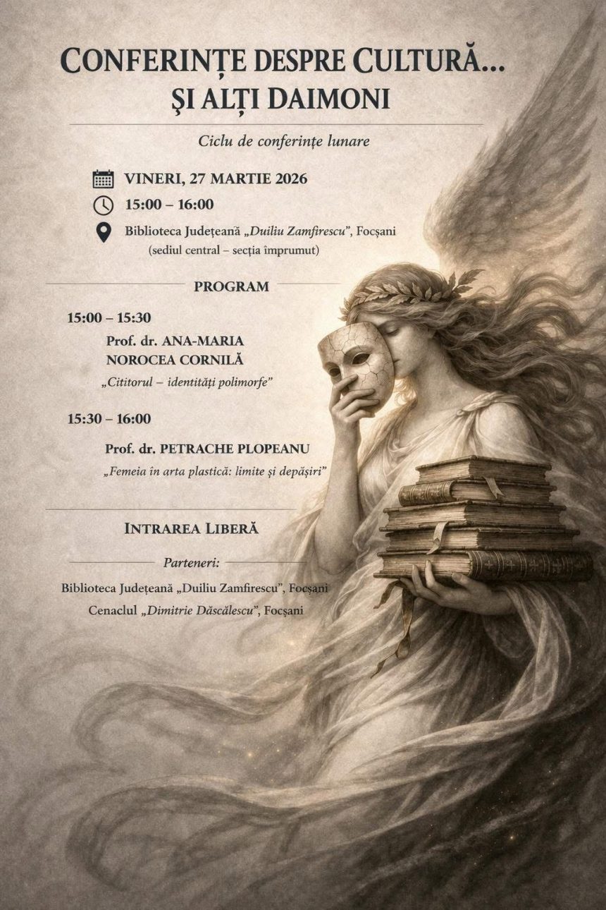 O noua invitatie la Conferinte despre Cultura si alti Demoni