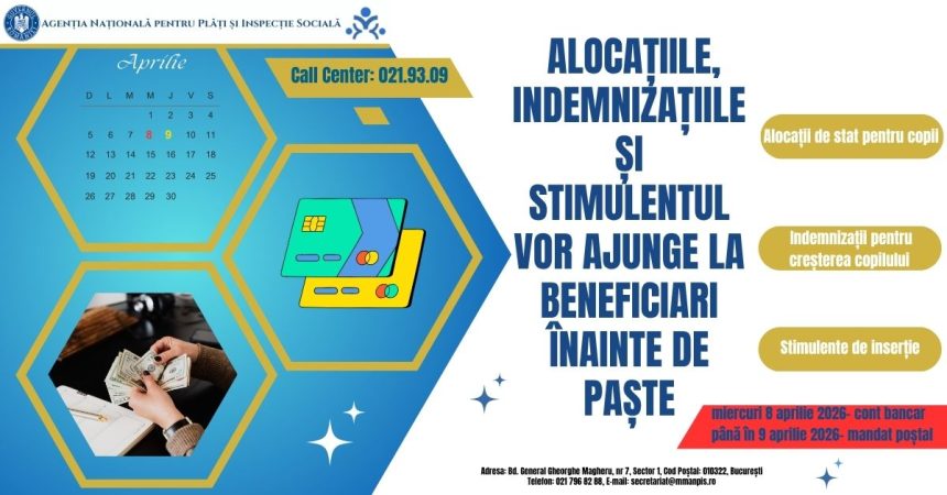 Alocatiile de stat pentru copii indemnizatiile pentru cresterea copiilor si stimulentele de insertie platite in aceasta saptamana