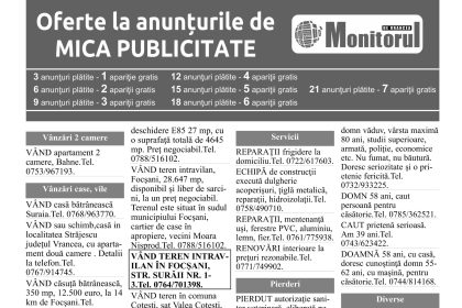 Anunturi Diverse de astazi 1 aprilie 2026