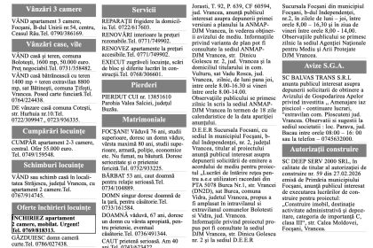 Anunturi mici de astazi 29 aprilie 2026