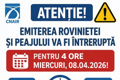 Emiterea rovinietei va fi suspendata timp de 4 ore miercuri