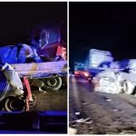 FOTO Accident pe autostrada A7 Doua furgonete si doua masini au fost deteriorate