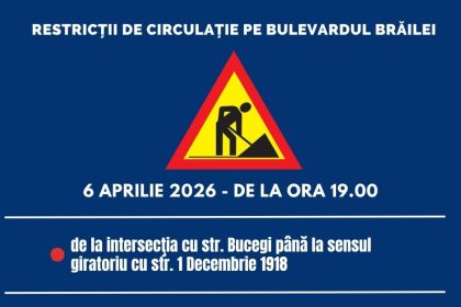 Focsani Restrictii de circulatie pe Bulevardul Brailei