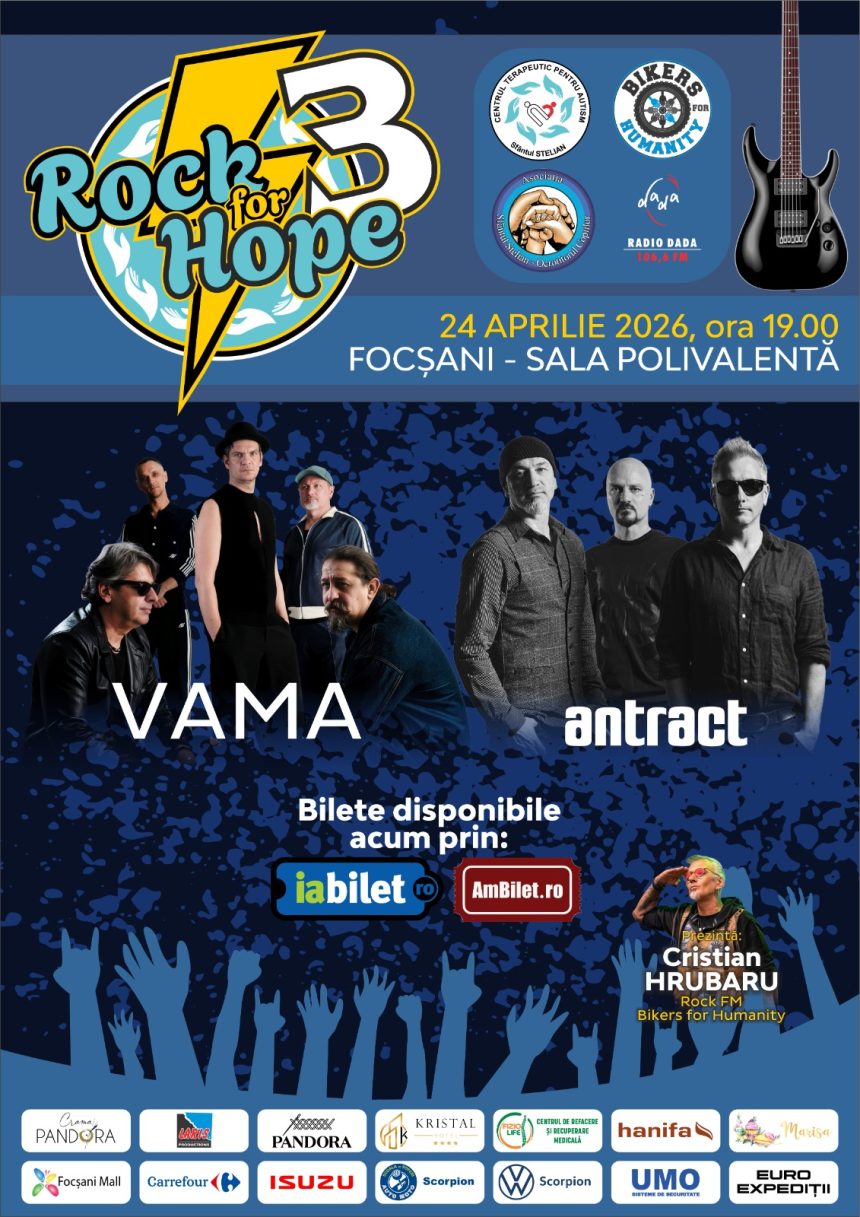 Vama si Antract sustin un concert la Focsani pentru a contribui la construirea Centrului terapeutic pentru autism