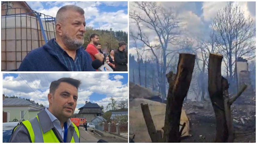 video foto primele imagini ale dezastrului provocat de incendiul de la soveja cauza probabila a incendiului declaratiile prefectului si primarului