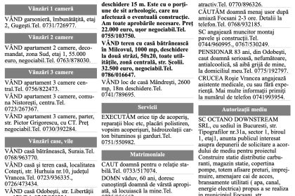 Anunturi Mici de astazi 5 august 2026