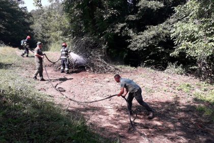 FOTO Fitionesti Exercitiu pentru stingerea incendiilor de padure
