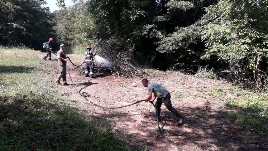 FOTO Fitionesti Exercitiu pentru stingerea incendiilor de padure