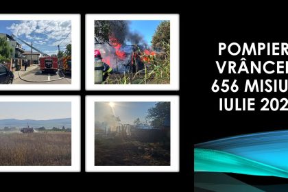 Peste 650 de interventii efectuate de pompierii din Vrancea in luna iulie