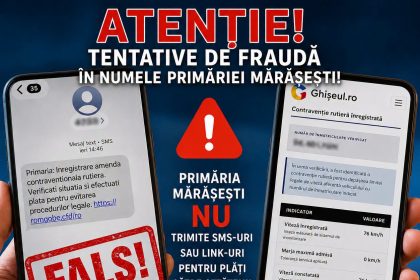 Primaria Maraseshti atrage atentia cetatenilor asupra unor SMS uri false trimise in numele institutiei