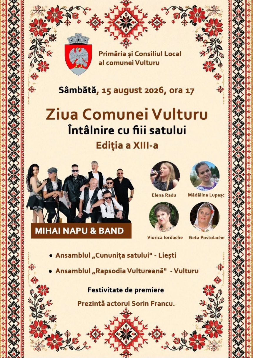Ziua comunei vulturu muzica traditii si reuniunea fiilor satului