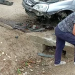 Accident în Străoane: bărbat intra cu mașina într-un cap de pod
