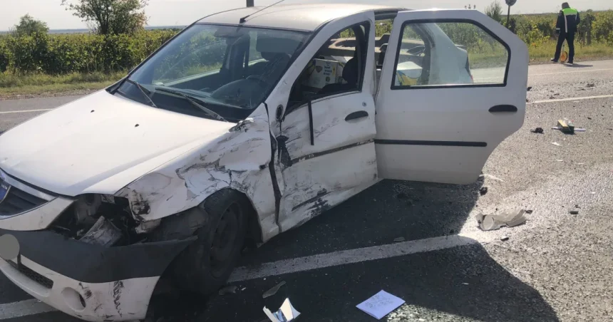 Accident pe DN2 E85, la ieșire din Urechești