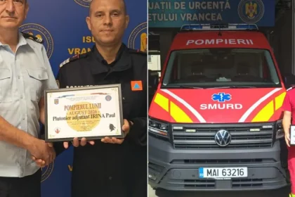 FOTO! Irina Paul, „Pompierul lunii august” la ISU Vrancea, a salvat o viață la Popești