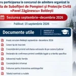 Înscrieri deschise la Școala de Subofițeri Pompieri Boldești