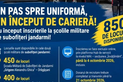 Înscrieri la școlile de subofițeri Jandarmerie. Condiții de recrutare