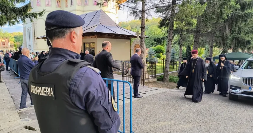 Jandarmeria Vrancea asigură desfășurarea în siguranță a hramului Mănăstirii Brazi